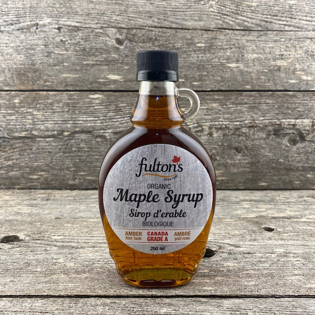 250ml Pure Organic Maple Syrup - glass bottle