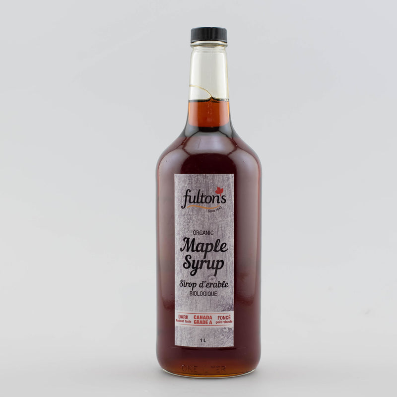 Pure Organic Maple Syrup - 1 litre glass bottle