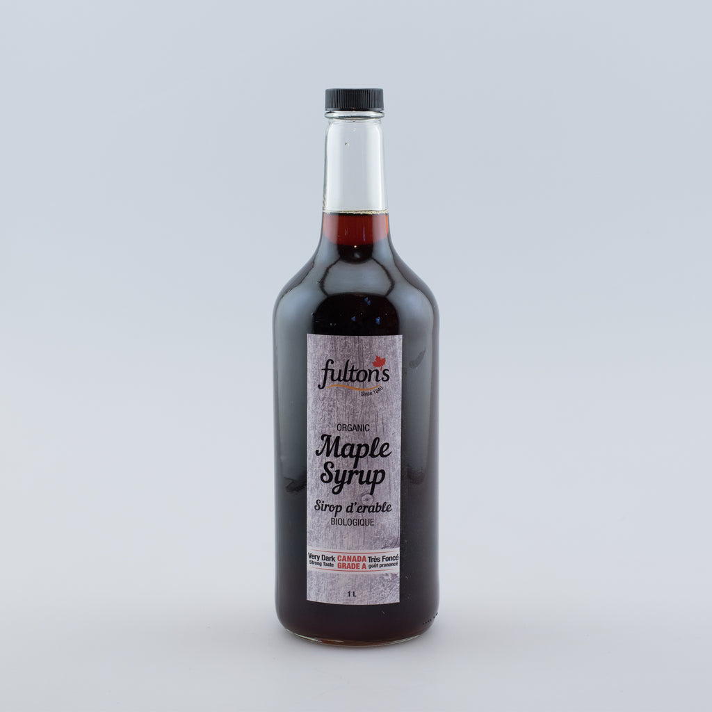 Pure Organic Maple Syrup - 1 litre glass bottle
